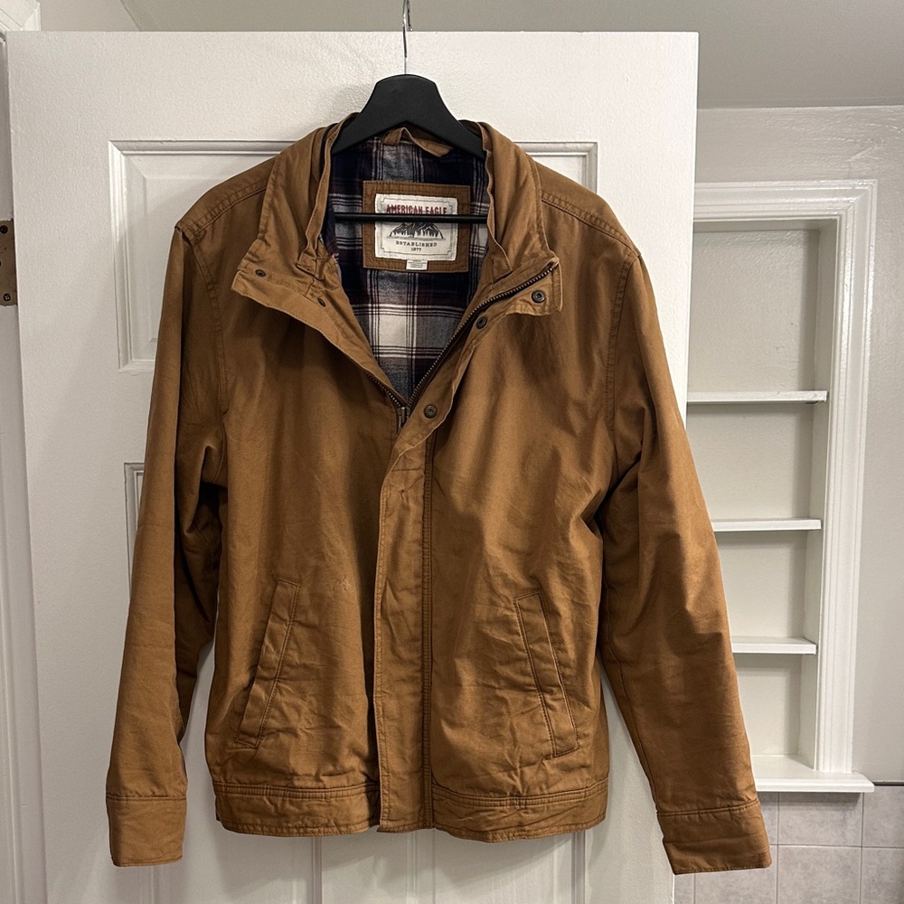 American Eagle Outfitters Men's Tan Lightweight Barn Jacket